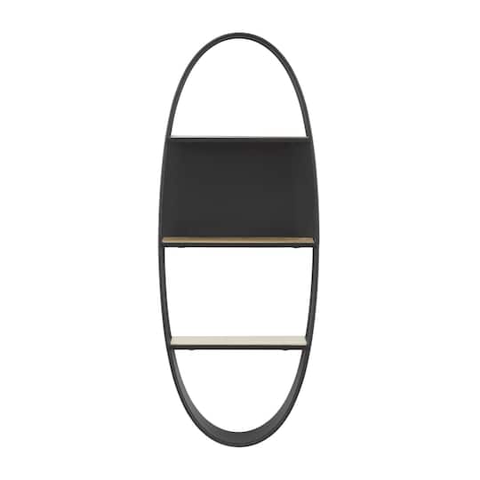 40" Black Contemporary Metal Wall Shelf